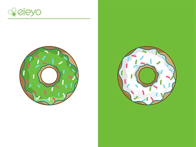 Eleyo Donuts bekary branding breakfast cake coffee design dessert doghunt donut donuts doughnuts glazed green icon illustration logo pastry restaurant sugar sweet