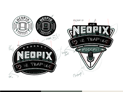 Neopix Podcast branding brodcast design font hart logo logodesign logotype love mark monogram podcast podcastlogo radio retro sign sketch symbol typo vintage