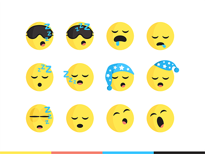 Sleeping Emojis branding bubble chat cute emojie emoticons emotion faces icon icon set logo message night sleep sleeping sleeptime social socialmedia text tired