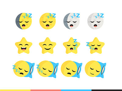 Sleeping Emojis branding bubble chat cute emojies emoticons emotion faces icon icon set logo moon night sleep sleeping sleeptime social socialmedia text tired