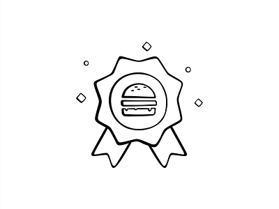 Burger Achievement 2d achivement american aword badge black branding burger cheesburger design food icon icon set illustration mark medal outline symbol tasty vector