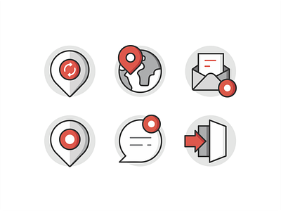 TBC Icons branding chat design exit flat icon set icons illustration interface location mark message outline screen symbol ui ux user web