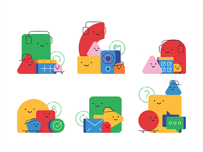 JBU Family branding bubble cartoon chat cute design emoji emoticons face family flat icon icon set illustration mascot social media upload vector video