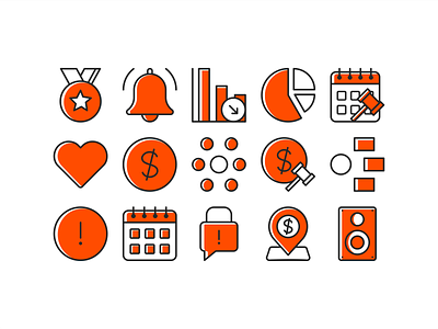 Red Icon set app branding design essential figma icon icon set icon system iconography icons iconset illustration line outline pack packing sketch ui ux vector web