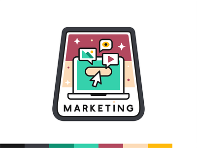 Marketing badge badge branding data design digital flat font icon icon set iconography illustration marketing outline platform science social typo ui ux vector web