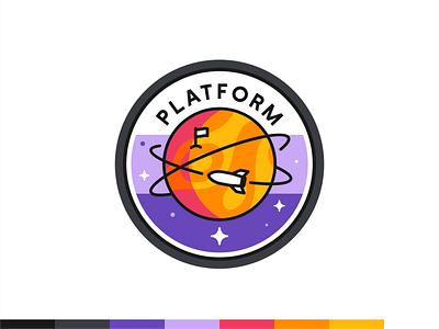 Platform badge badge branding data design icon icon set illustration logo mark marketing mars rocket science social space travel vector
