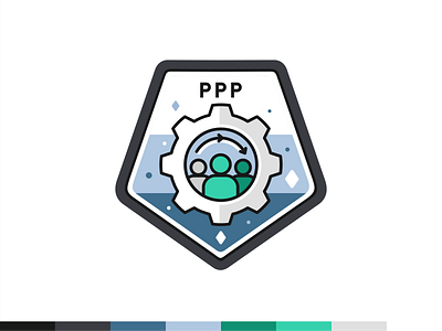 PPP badge badge data design digital flat font icon icon set iconography illustration logo mark marketing outline platform science social typo user web