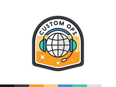 Custom Ops badge award bussines date design flat headphones icon icon set illustration logo mark music outline planet ui ux vector world