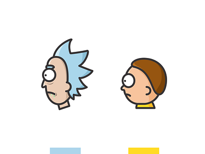 Rick and Morty adventure brand cartoon character design humor icon icon set illustration line lineart minimal morty rick rick and morty sci fi space vector vintage