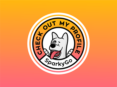 Check out my profile animal badge blog branding circle cute design dog doggo font funny illustration logo logomark mark petshop sticker stroke typo vector