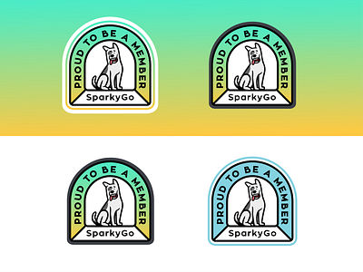 Proud to be a member animal badge branding circle cute design dog doggo font funny illustration line logo logomark mark petshop sticker stroke typo vector