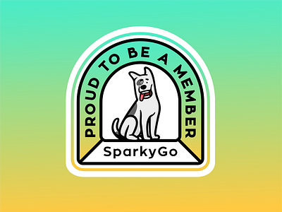 Proud to be a member animal badge branding circle cute design dog doggo font funny illustration line logo logomark mark petshop sticker stroke typo vector