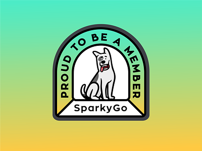 Proud to be a member animal badge branding circle cute design dog doggo funny illustration line logmark logo mark pet petshop sticker stroke typo vector