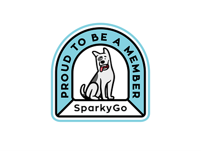 Proud to be a member animal badge branding circle cute design dog doggo font funny illustration logo mark pet petshop sticke stroke typo vector