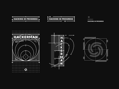 Hackerman abstract branding company design develop developers font hacker hacking illustration line logo mark security shape software space typo typography vector