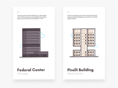 Federal Center & Pirelli Building architecture branding city cityes cityscape design editorial federal center graphic icon icon set iconography illustration landmarks landscape monument phirelli building tourist travel vector