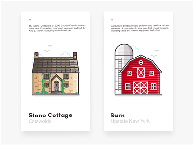 Stone Cottage & Barn architecture barn branding building city cityscape cottage countryside design editorial farm icon icon set illustration landscape places stone cottage travel typography vector