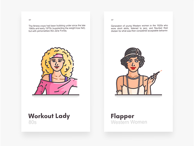 Workout & Flapper Lady branding character cute design face flapper gym icon icon set illustration ladey sing singer song traning typography vector woman workout