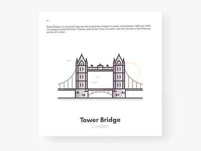 Tower Bridge architecture branding bridge city cityscape design england icon icon set illustration landmarks location london tower bridge travel traveling typography uk united kingdom vector