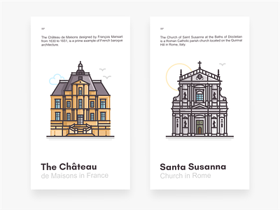 Maisons & Church architecture baroque branding building church city cityscape design france house icon icon set illustration landmarks location outdoors place rome vector