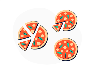 Nibble pizza branding cartoon cute design doddle editorial fastfood food icon icon set illustration interface page italia logo meal meat pizza social vector web page