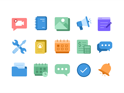 Compago Icons book branding calendar chat design documents icon icon set illustration image mark messaging notification symbol tools ui user ux vector video