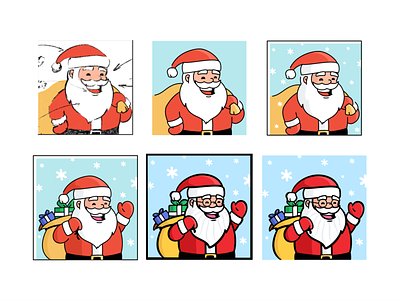 Santa Process branding cartoon character christmas cute draw emotion gifts illustration merry new year nft presents santa santa claus smile snow vector winter xmas