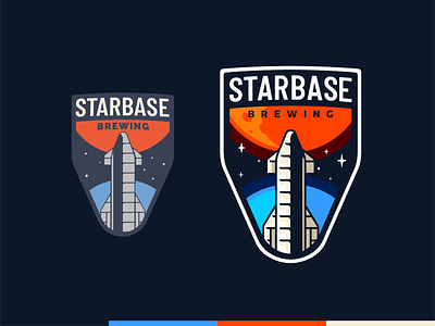 Starbase badge branding design font icon icon set illustration letters logo nasa outerspace patch rocket space spaceship spacex typo typography vector