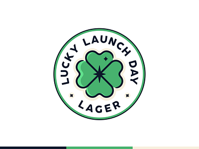 Lucky Launch Day badge beer clover craft beer design flower font identity illustration irish lager lanch day leaf clover logo lucky mark monogram shamrock symbol typo