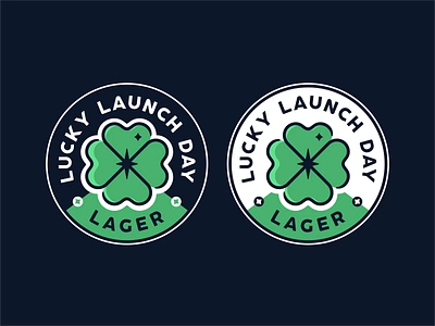 Lucky Launch Day badge branding clover design flower font icon identity illustration irish lanch day leaf clover logo lucky mark shamrock symbol typo typography vector