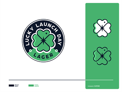 Lucky Launch Day badge branding design font icon icon set identity illustration irish lanch day leaf clover logo lucky mark shamrok symbol typo typography vector