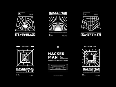 Hackerman ideas 80s abstract branding design develop hacker hacking icon icon set illustration logo matrix mocup product retro software typography ui ux vector web