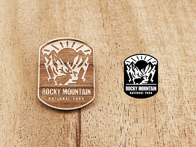National park Rocky Mountain branding camping design hiking icon illustration landscape location mountain nature outside park river rocky mountain travel vector wooden pin