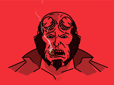 Hellboy character design hellboy icon simple smoke