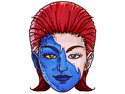 X-Man!! Mystique!! character dots movie mutant mystique portret simple syfy ui ux vector xman