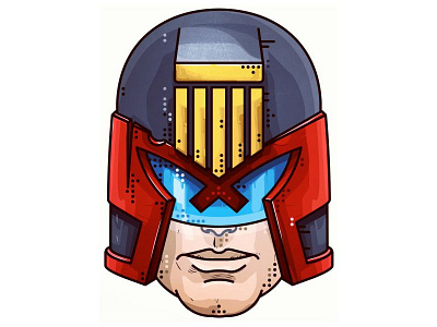 Judge Dredd!! character comic design draw dredd hero judge red simple sticker vector
