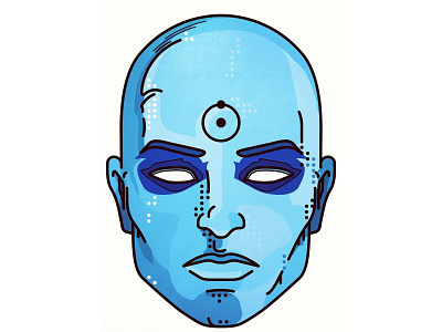 Watchmen!! Doctor Manhattan!! blood brave character dots hero line pin simple smile superhero vector watchman