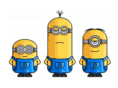 Minions cartoon fun help kids minions simple vector yellow