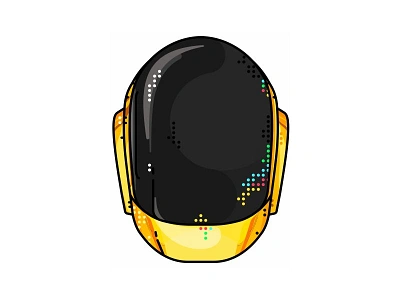 Daft Punk !! Golden Hamle t!! band daft punk electro electronic helmet illustration logo music musician portret record robot