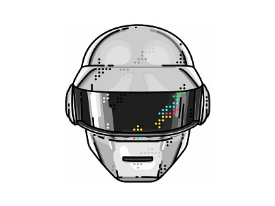 daft punk helmet drawing