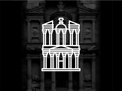 Jordan !! Petra !! black building creative egypt illustration landmark line palace petra vector