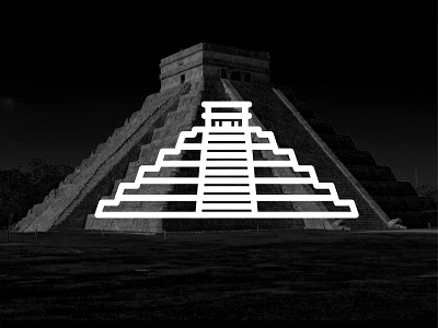 Mexico !! Chichen Itza !! black building chichen itza creative illustration landmark line maya mexico vector
