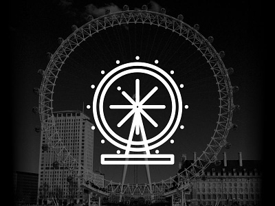 England !! London Eye !! black building creative england illustration landmark line london london eye vector