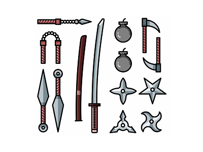 Ninja Equipment !! brainchild china chinese game game icons icon icon set icons japan japanese katana katanas samurai