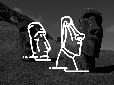 Easter Island !! Moai !! black building creative easter island icon illustration landmark line moai vector