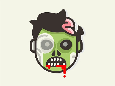 Zombie alien avatar character halloween horror illustration monster movie nightmare sticker vector zombie