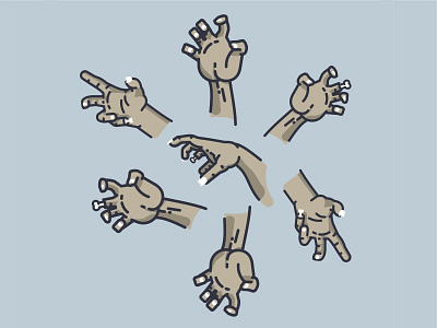 Zombi Hands part 1 bouns drawing geometry hand illustration line logo pattern simple sticker zombie