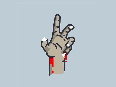 Zombi Hand blood bouns drawing hand illustration line logo pattern simple sticker zombie