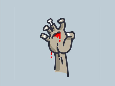 Zombi Hand blood bouns drawing hand illustration line logo pattern simple sticker zombie