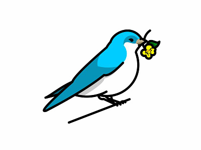 Little Blue Bird bird drawing flight illustration line logo mark minimal sale simple vector wings